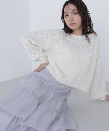 フェザーネップニット