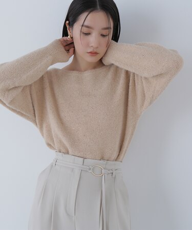 スパンコールフェザーラメニット