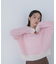 配色リブボクシーニット