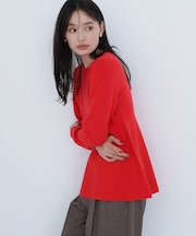 ペプラムチュニックニット