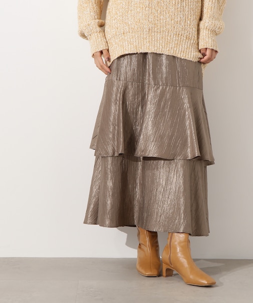 シャイニーティアードスカート