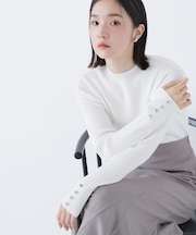 ハートボタンカフスニット