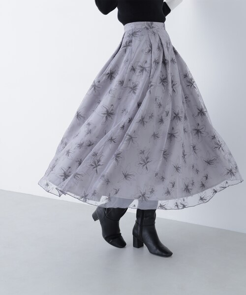 ジャスグリッティー フラワー刺繍ドッキングワンピース ジャス