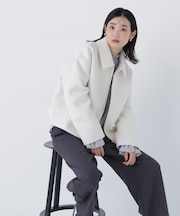 <朝比奈 彩さんコラボ>ステンカラージップブルゾン