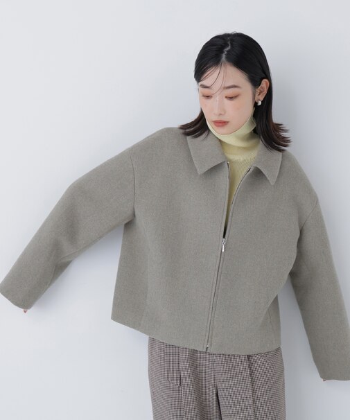 <朝比奈 彩さんコラボ>ステンカラージップブルゾン