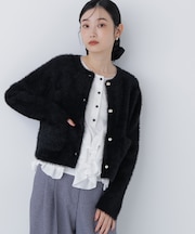 シャギーニットジャケット