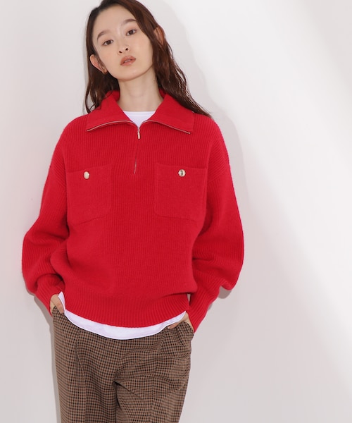 【ほぼ未使用】H BEAUTY＆YOUTH ハーフジップニットポロ　ベージュ ほぼ未使用】H BEAUTY＆YOUTH ハーフジップニットポロ ベージュ - メルカリ