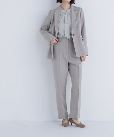 メランジシャークスキン SETUP ストレートパンツ