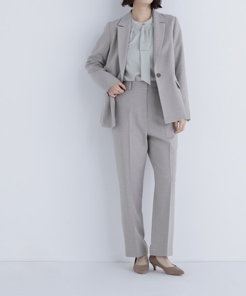 メランジシャークスキン SETUP ストレートパンツ