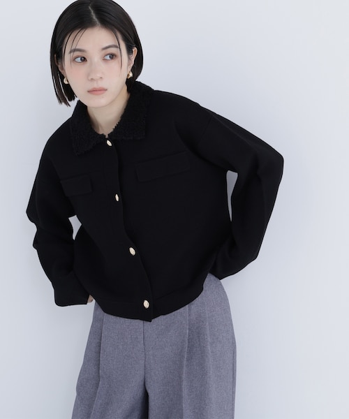 ループカラーニットジャケット｜ナチュラルビューティーベーシックの