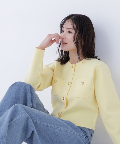 ナチュラルビューティーベーシック エンブレムボタンニットジャケット エンブレムボタンニットジャケット｜ナチュラルビューティーベーシック