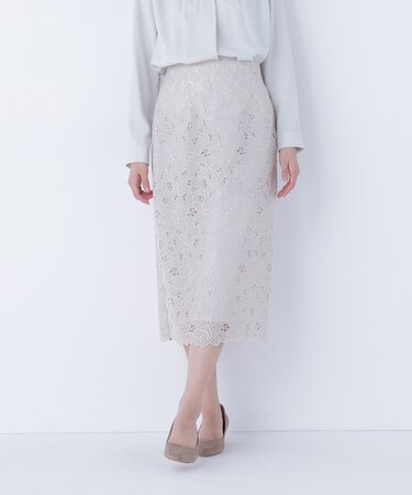 フラワーレースタイトスカート