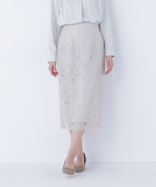 フラワーレースタイトスカート