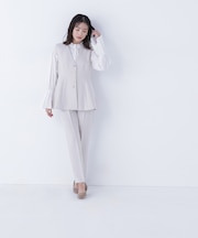 フロントボタンペプラムジレ SETUP テーパードパンツ