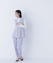 フロントボタンペプラムジレ SETUP テーパードパンツ