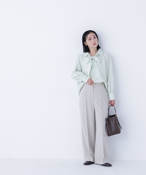 ゴールドボタンワイドパンツ