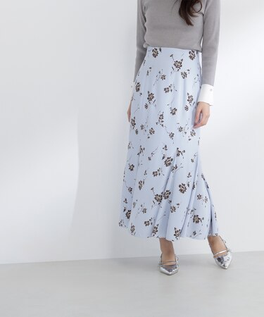 プリントヘム切替マーメイドスカート