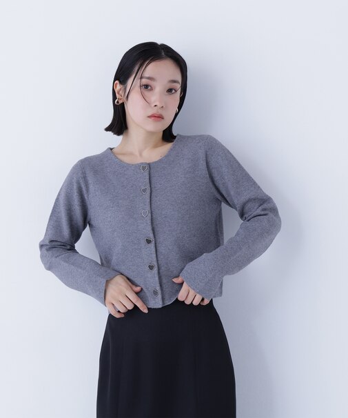 ハートボタンニットジャケット