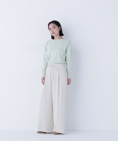 ナローリボンイージーワイドパンツ