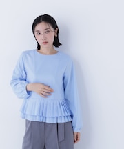 プリーツヘムブラウス