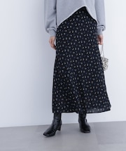 〈N.〉フラワープリントナロースカート