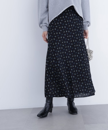 〈N.〉フラワープリントナロースカート