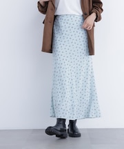 〈N.〉フラワープリントナロースカート