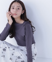 サイドリボンニット