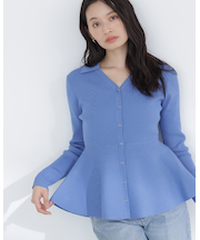 スキッパーペプラムリブニット