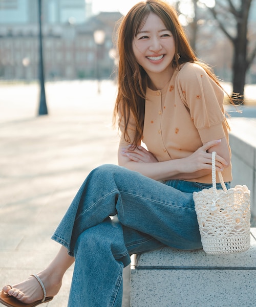 ナチュラルビューティベーシックOggi号・sweet掲載ワイドストレートデニム Oggi.jp掲載】【sweet掲載】◇ワイドストレートデニムパンツ（デニム
