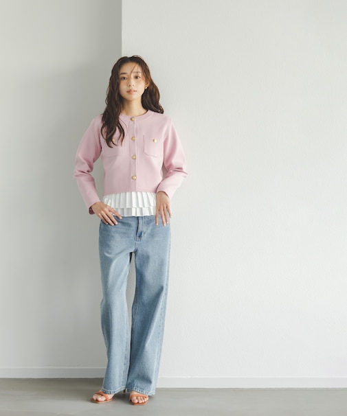 ワイドストレートデニムパンツ