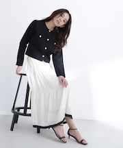 ドットバイカラーフレアスカート