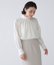 楽ちんキレイ見えジャージーブラウス