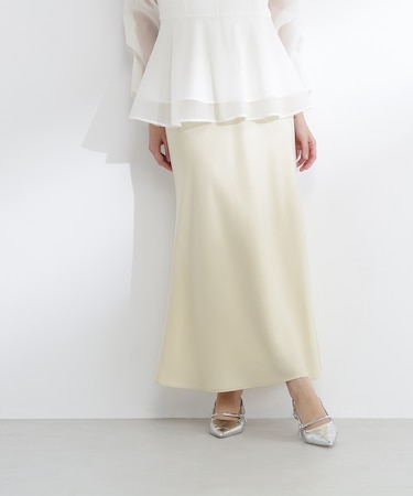 バイアスサテンナロースカート