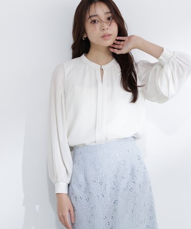 メタルポイント楊柳ブラウス