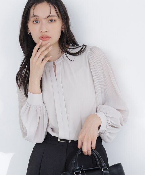 メタルポイント楊柳ブラウス