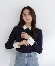 襟付リブベーシックニット