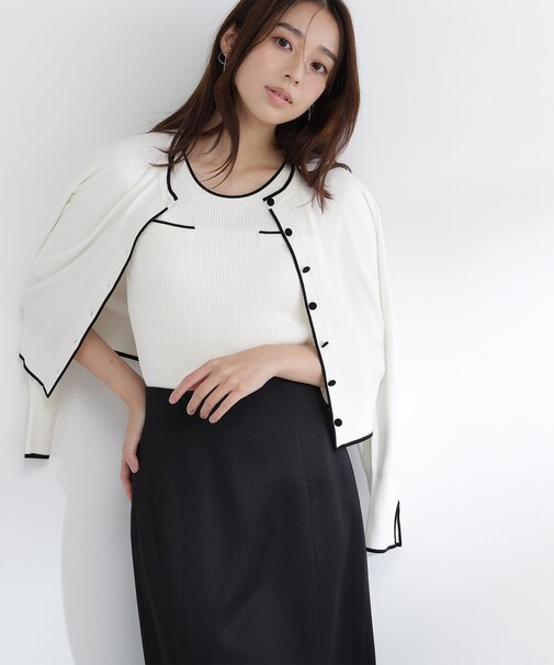 クルミボタンバイカラーアンサンブル