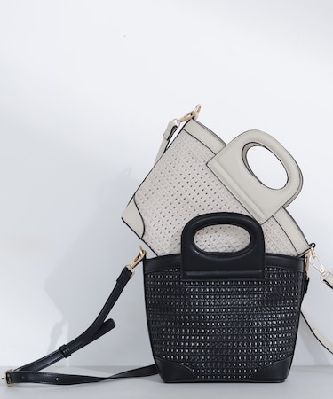 パンチングメッシュミニバスケットバッグ