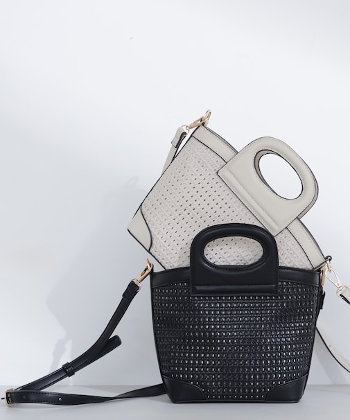 パンチングメッシュミニバスケットバッグ