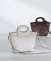 パンチングメッシュミニバスケットバッグ