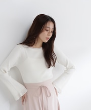 レーシーカフスリブニット