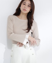 レーシーカフスリブニット