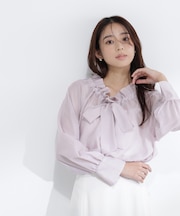 2wayシアーボウタイブラウス