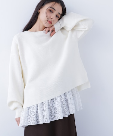 鹿の子オーバーニット