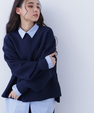 鹿の子オーバーニット