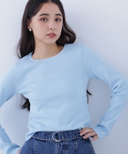 〈N.〉クルーネックリブニット