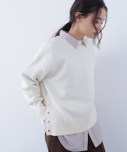 〈N.〉サイドスリットボクシーニット