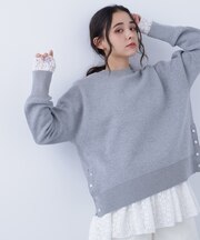 サイドスリットボクシーニット