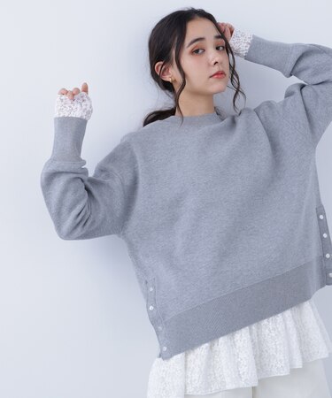 サイドスリットボクシーニット